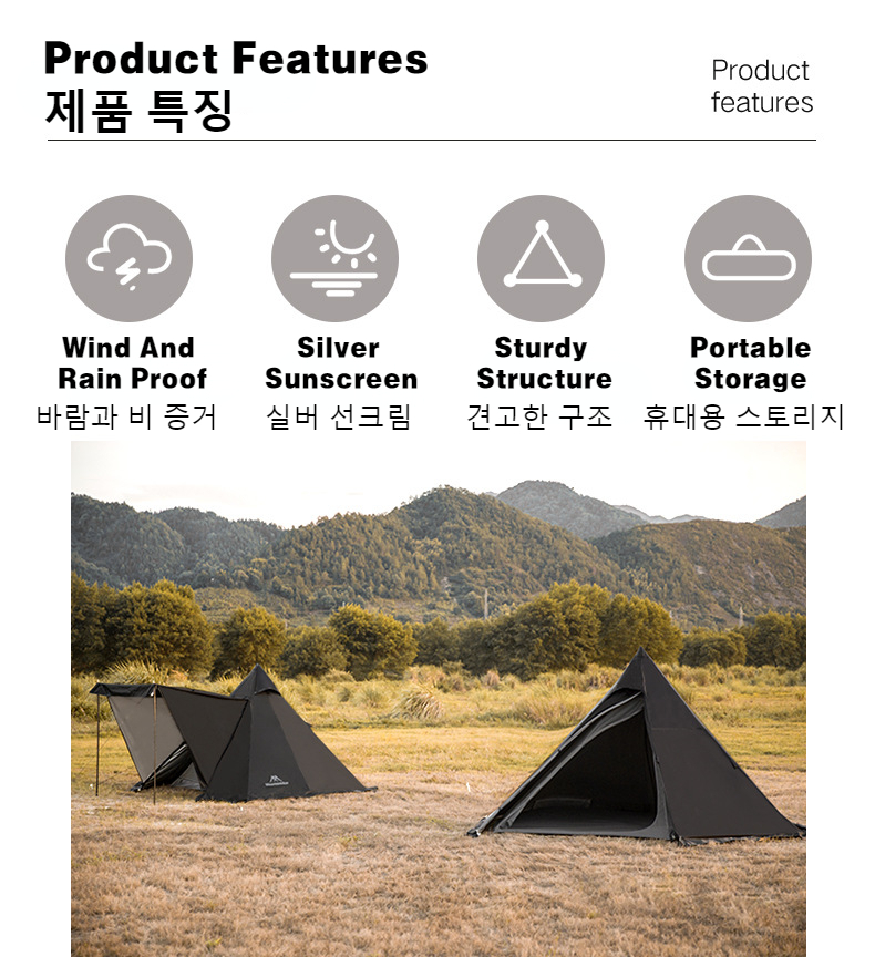 Cheap Goat Tents MOUNTAINHIKER 3 4 Person Outdoor Pyramid Tent with Inner Tent with Tarp Family Picnic Hiking Travel Equipment Camp Teepee Tents   